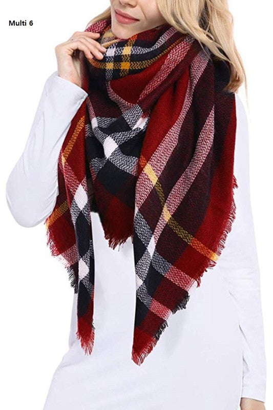 Red and Blue Plaid Scarf